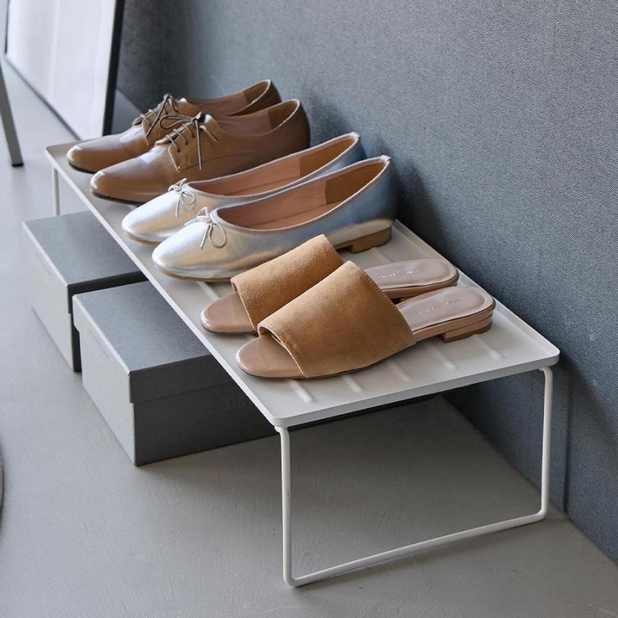 山崎実業 tower 折り畳みシューズラック タワー シューズラック 折りたたみ 玄関収納 スタッキング yamazaki 公式 ブラック ホワイト 10362 10363 | tower | 11