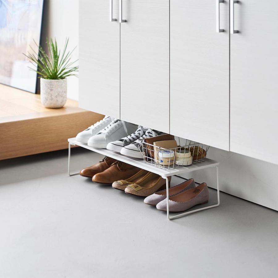 山崎実業 tower 折り畳みシューズラック タワー シューズラック 折りたたみ 玄関収納 スタッキング yamazaki 公式 ブラック ホワイト 10362 10363 | tower | 08