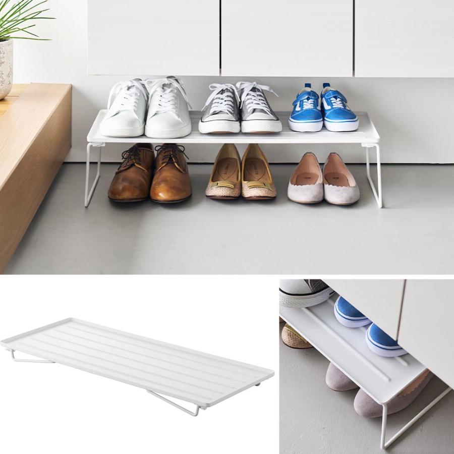 山崎実業 tower 折り畳みシューズラック タワー シューズラック 折りたたみ 玄関収納 スタッキング yamazaki 公式 ブラック ホワイト 10362 10363 | tower | 09
