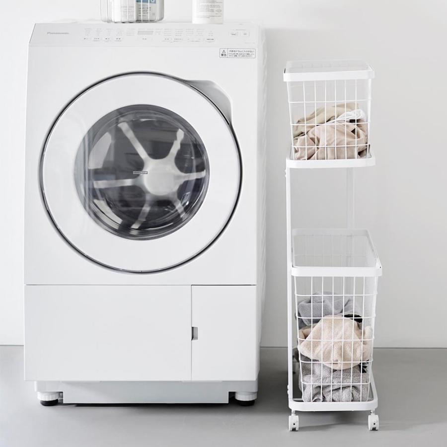 tower 山崎実業 ランドリーワゴン ＋ バスケット タワー スリム 2段