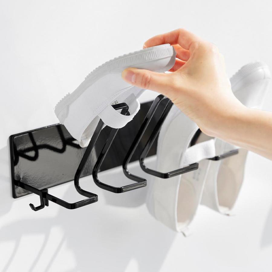 山崎実業 tower マグネットバスルーム上履き＆キッズシューズハンガー タワー 子供 靴用 ハンガー yamazaki 公式 ブラック ホワイト 10326 10327 | tower | 10