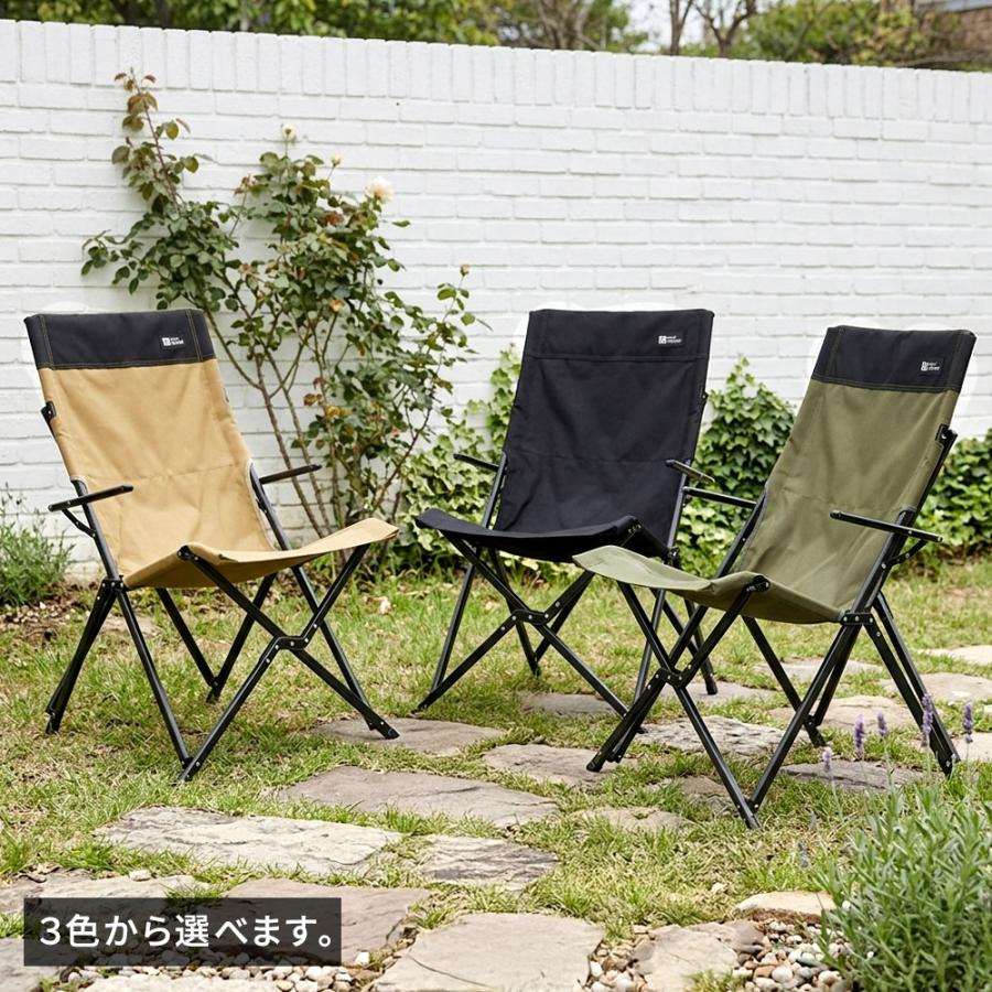 ハイバックチェア 2脚セット STF-CHB-2P ブラック モスグリーン サンド