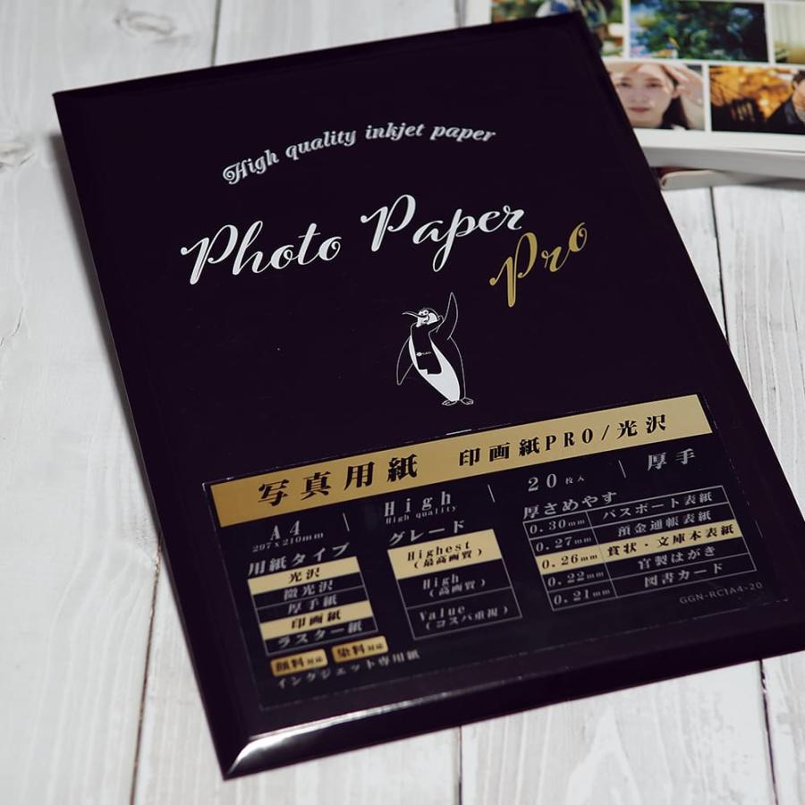 G&G 写真用紙 光沢印画紙 PRO A4 20枚入 厚手 ハイグレード 顔料 染料