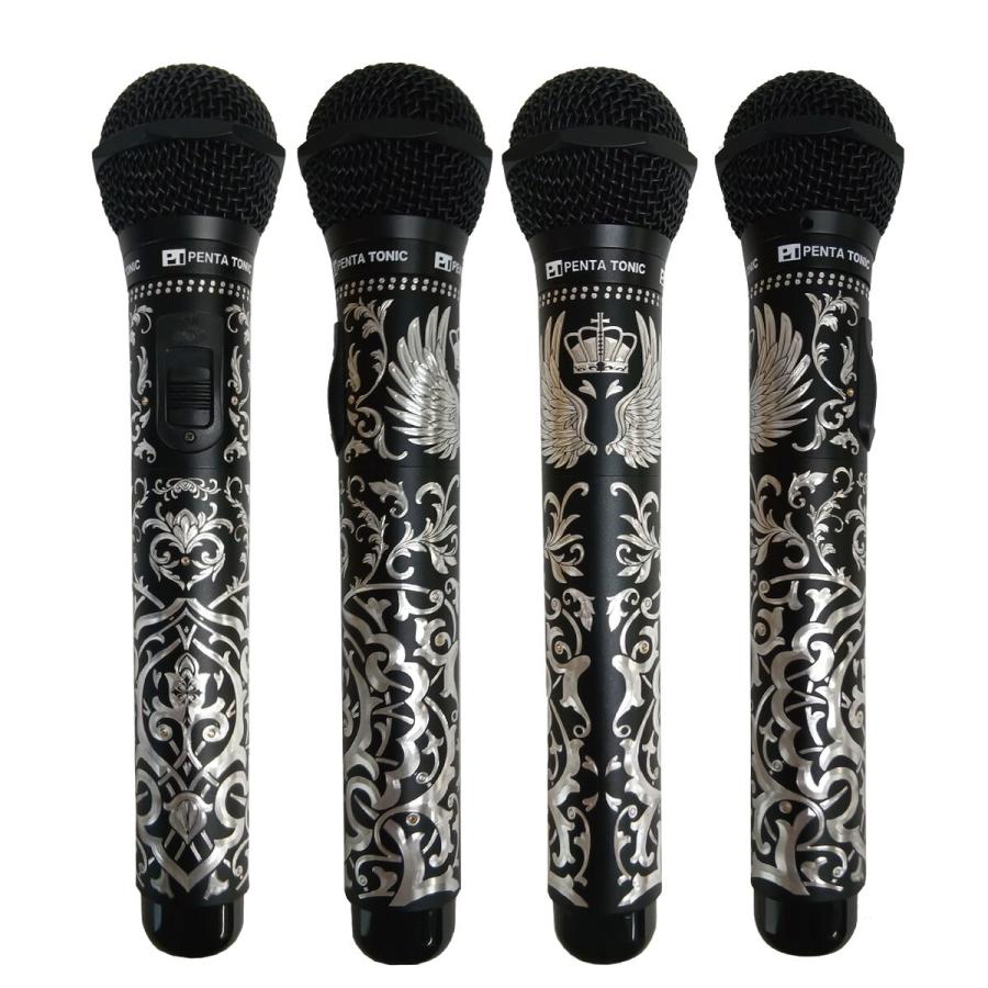 ダイヤモンド彫刻 カラオケマイマイク ブラック ラッピング無料 マイク