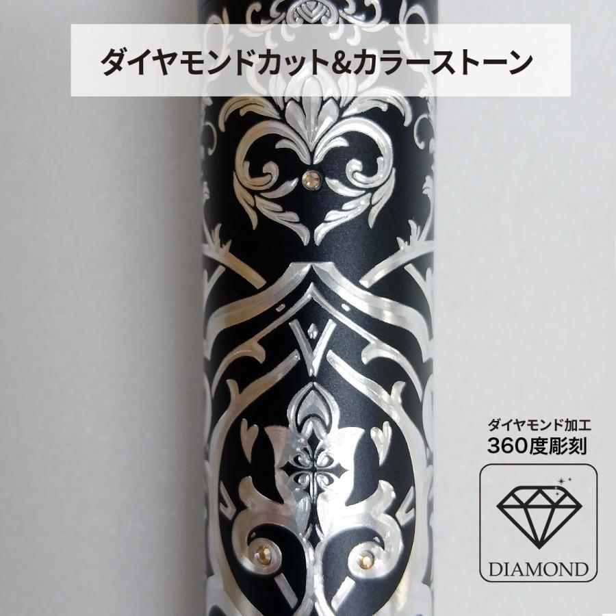 ダイヤモンド彫刻 カラオケマイマイク ブラック ラッピング無料 マイク