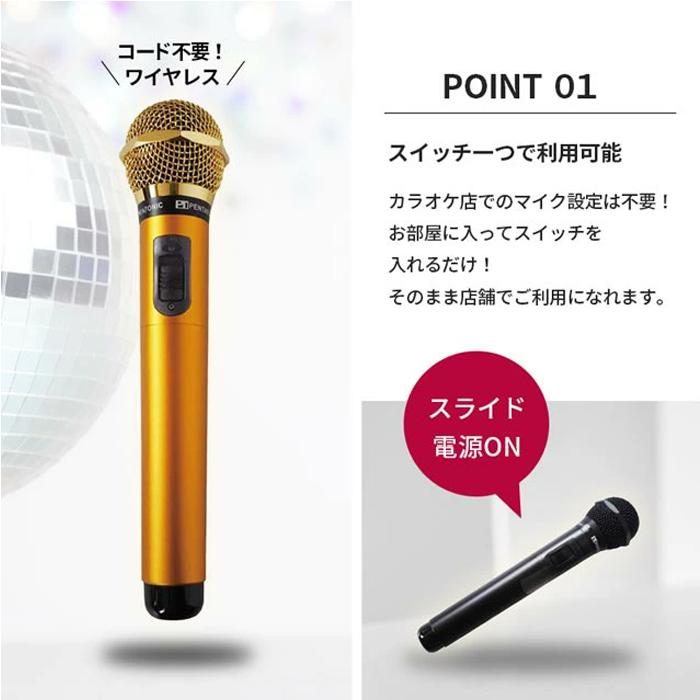 ゴールド カラオケマイク ハードケース付き 6月11日までポイント5倍】【父の日ギフト】 名入れマイク・ハード