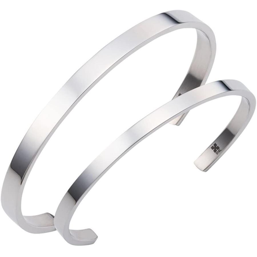 代引き不可 ホワイトクローバー Web限定 ペアバングル カップル 人気 サージカルステンレス ブランド ペアブレスレット シンプル 平打ち シ レディースアクセサリー Headshotsbar Com
