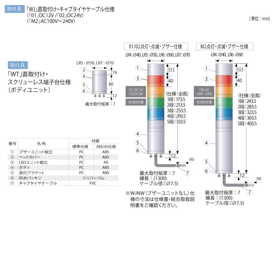 パトライト 積層信号灯 シグナル タワー Lr5 301wjnw Ryg Dc12v F50 春夏新作 ブザー無 緑色 黄 直付け 点滅無 3段式 赤