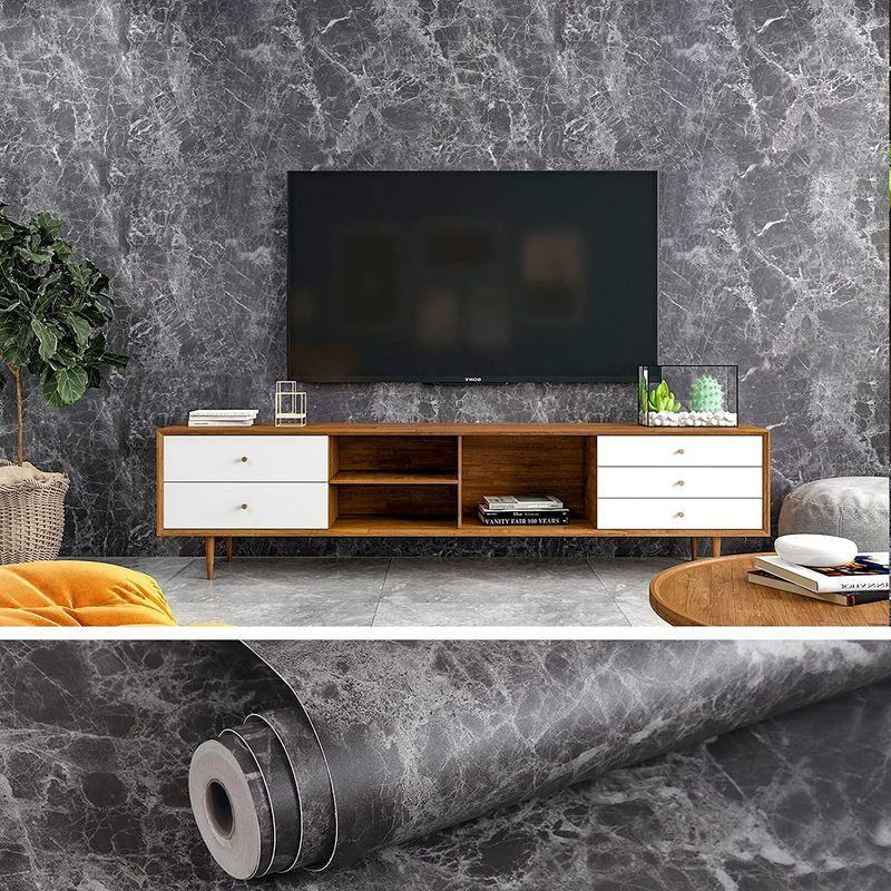 Veelike 大理石シート 壁紙シール 厚手 リメイクシート 黒 大理石調 カッティングシート はがせる インテリアシート 石目調 40c まいも堂 通販 Yahoo ショッピング