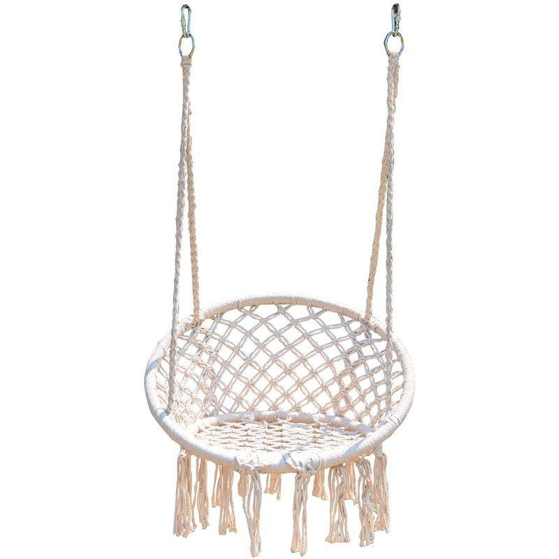 新品登場 スイングチェア ハンモック ハンギングチェア ハンド編みマクラメ 吊り下げ式 大人 子供兼用 室内室外 バルコニー 親子 耐荷重100kg Shipsctc Org