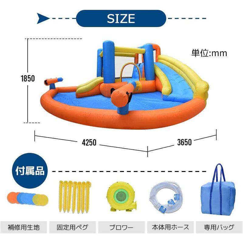 【新商品】 BTM大型 プール エアー 遊具 滑り台 ビニールプール 大型プール トランポリン すべり台 大型遊具 キッズハウス プレイハウス 家庭用プ 【EI7101317963】(25432円)