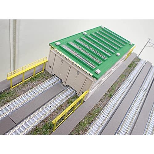 鉄道模型 ジオラマ展示台 SAZAN サザン Ｎゲージ用 架線柱ヤード灯つき 電車区 機関区 LED照明付 機関庫 6線路