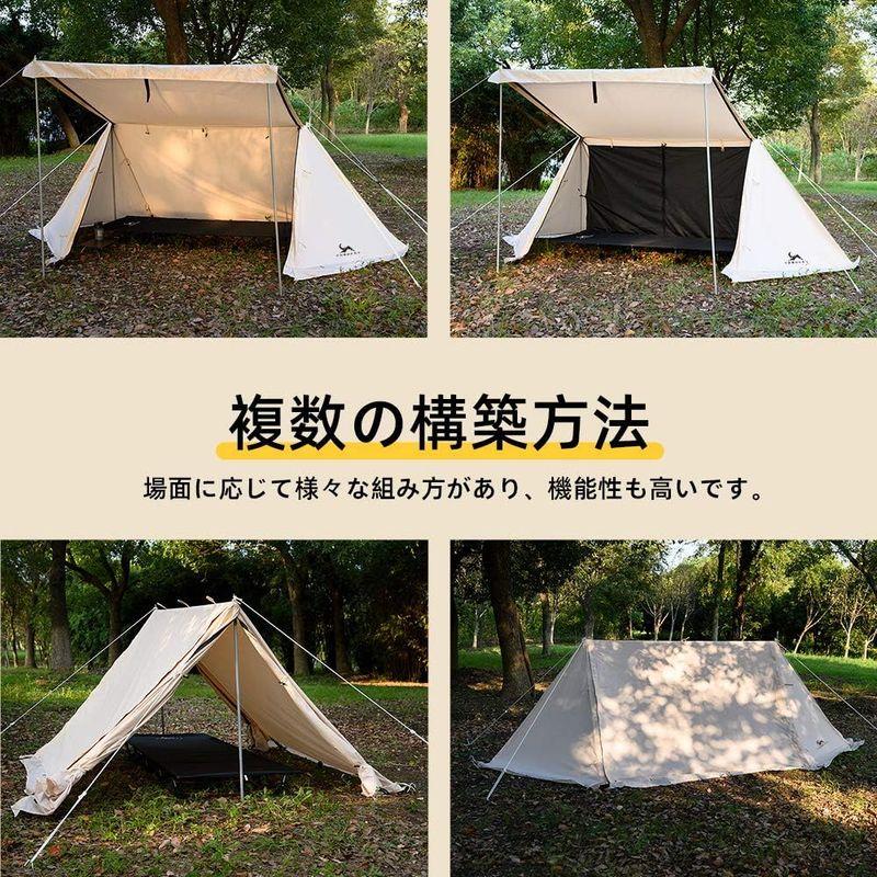 ウルトラ！ TOMOUNT パップテント ポーランド軍幕 TC素材 4シーズン適用 ソロ テント 多機能 日よけ 焚火 難燃 遮光 撥水 キャンプ 2本 【1973472127】(11036円)