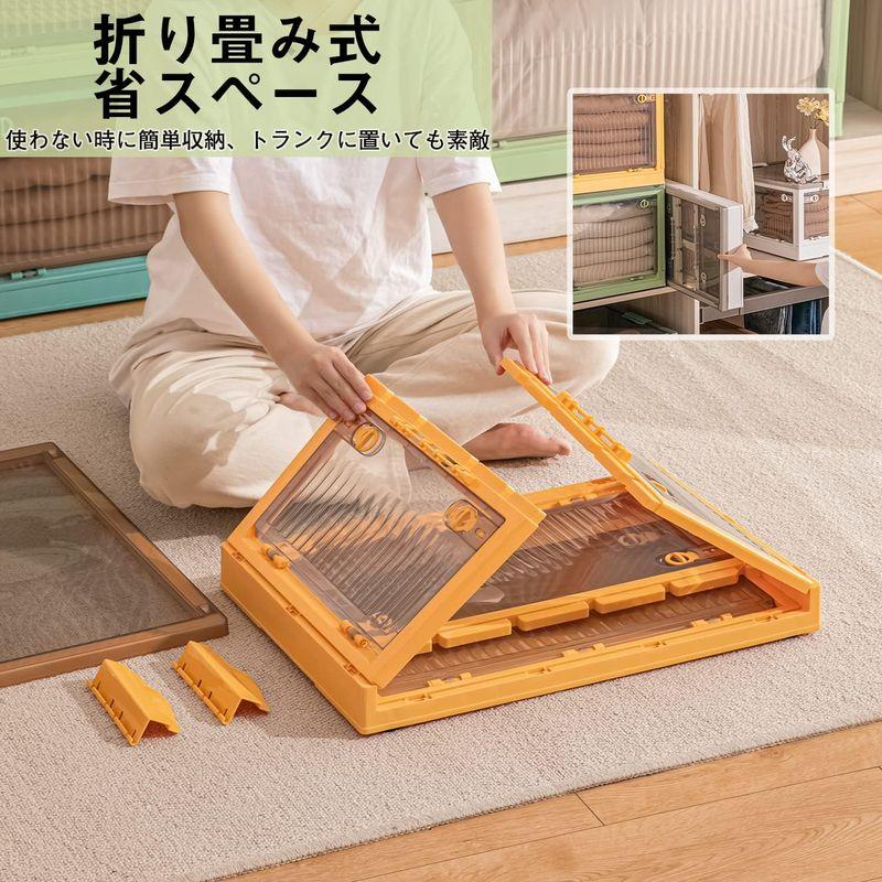 OTYTY 収納ボックス 衣装ケース 押入れ用 全方向開き 収納ケース 蓋付き 積み重ね 大容量 キャスター付き 折りたたみ クリア 衣類収 収納ケース 収納ボックス 衣装ケース 押入れ用 全方向開き 蓋付き 積み重ね 大容量 キャスター付き 折りたたみ クリア