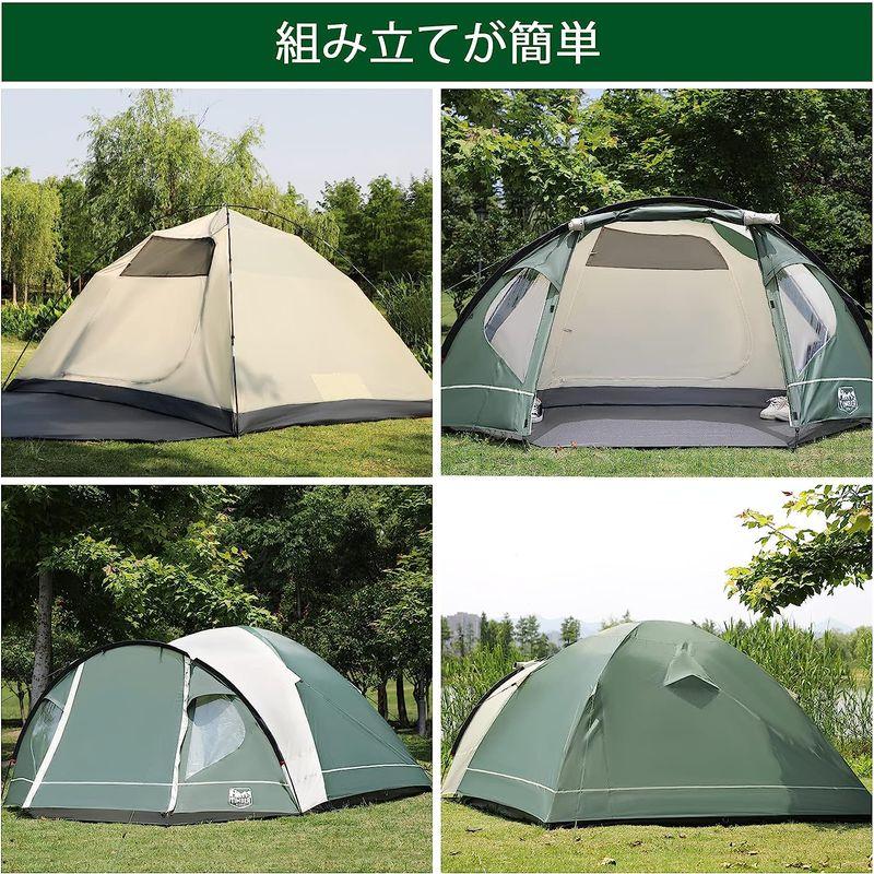 TIMBER RIDGE テント 3-4人用 キャンプテント ドーム 二重層 通気 防風 防水 耐水圧3000mm 軽量 UVカット 収納袋 RIDGE テント 4人用 キャンプテント ドーム 二重層 通気 防風 防水 耐水圧3000mm 軽量 UVカット