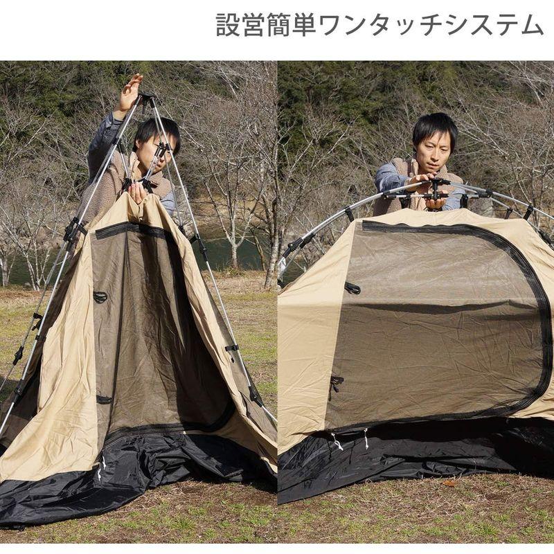 DOD(ディーオーディー) カンガルーテント 3人用 キャンプ&ハイキング M コットン100%生地 ワンタッチ構造 グランドシート付き T ディーオーディー カンガルーテント 3人用 キャンプ&ハイキング コットン100%生地 ワンタッチ構造 グランドシート付き