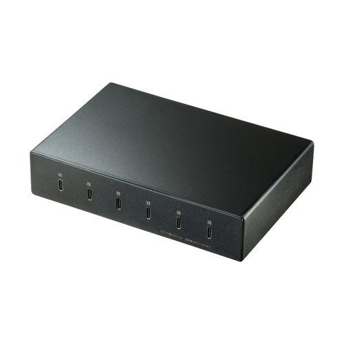 SANWA SUPPLY - USB Type-C申し受ける器 6界面 足し加える18A 高耐久印字機