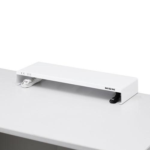 【在庫セール】サンワサプライ 電源タップ＋USBポート付き机上ラック（W600× SANWA SUPPLY（サンワサプライ） 電源タップ＋USBポート付き机上ラック
