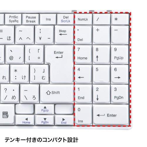 SANWA SUPPLY（サンワサプライ） USBスリムキーボード ホワイト : マイ