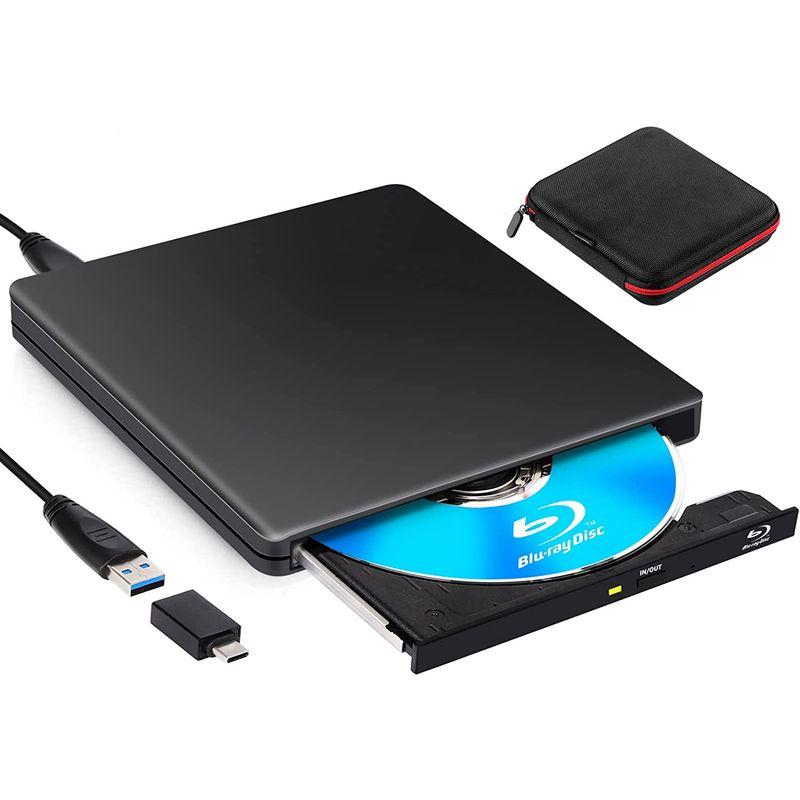 ブルーレイ ドライブ 外付け USB3.0 TypeC Blurayプレーヤー ポータブルDVD/CD/BD Drive 読み込み・書き