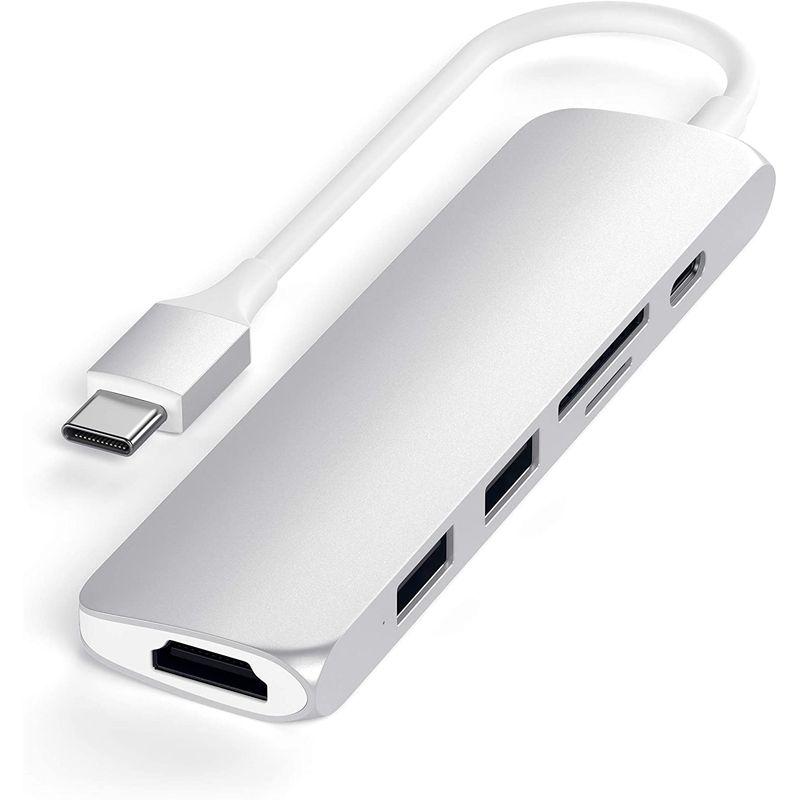 人気の新製品 Satechi スリム V2 マルチ USB-Cハブ 6in1 (シルバー)