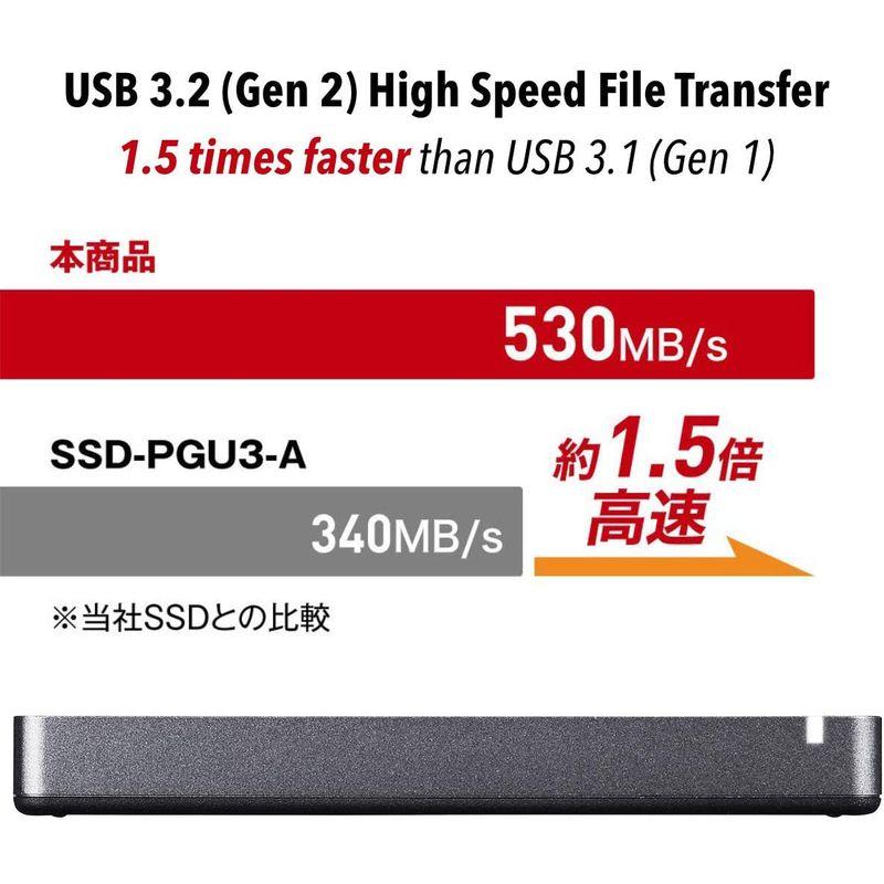 バッファロー SSD-PGM960U3-B USB3.2(Gen2) ポータブルSSD 960GB