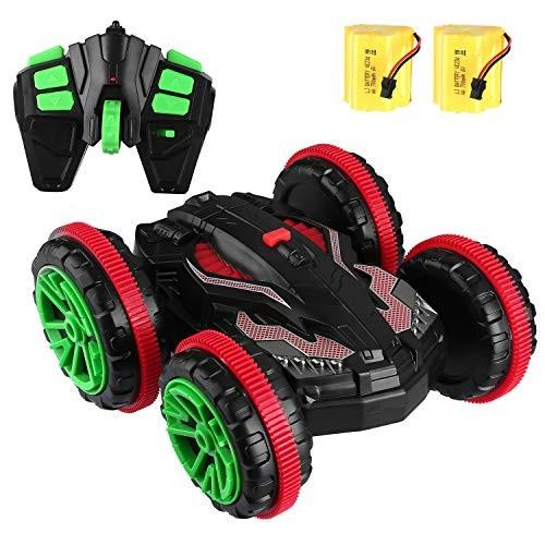 Smija ラジコンカー 水陸両用スタントカー 両面走行 無線操作 360回転 四駆rcカー ラジコン車 赤 Childrenstorytime Co