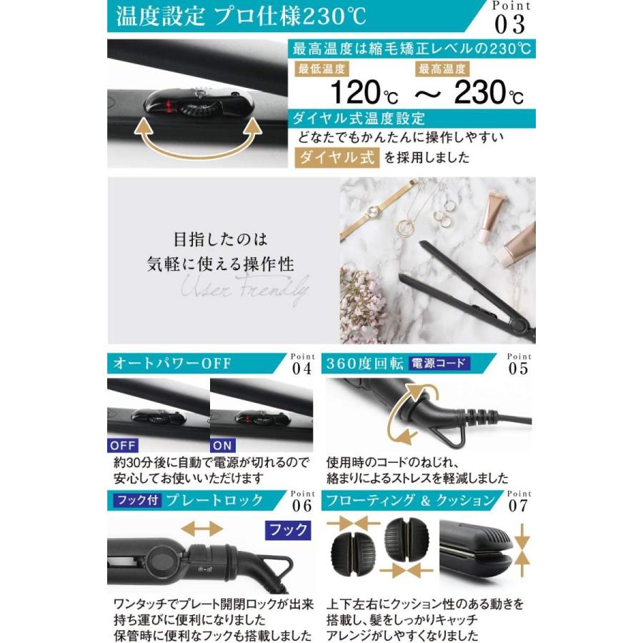 贈与 Salonmoon ストレート ヘアアイロン ダブルイオン強化 モデル 海外対応 改良型 チタニウムプレート フローティングプレート採用 プ