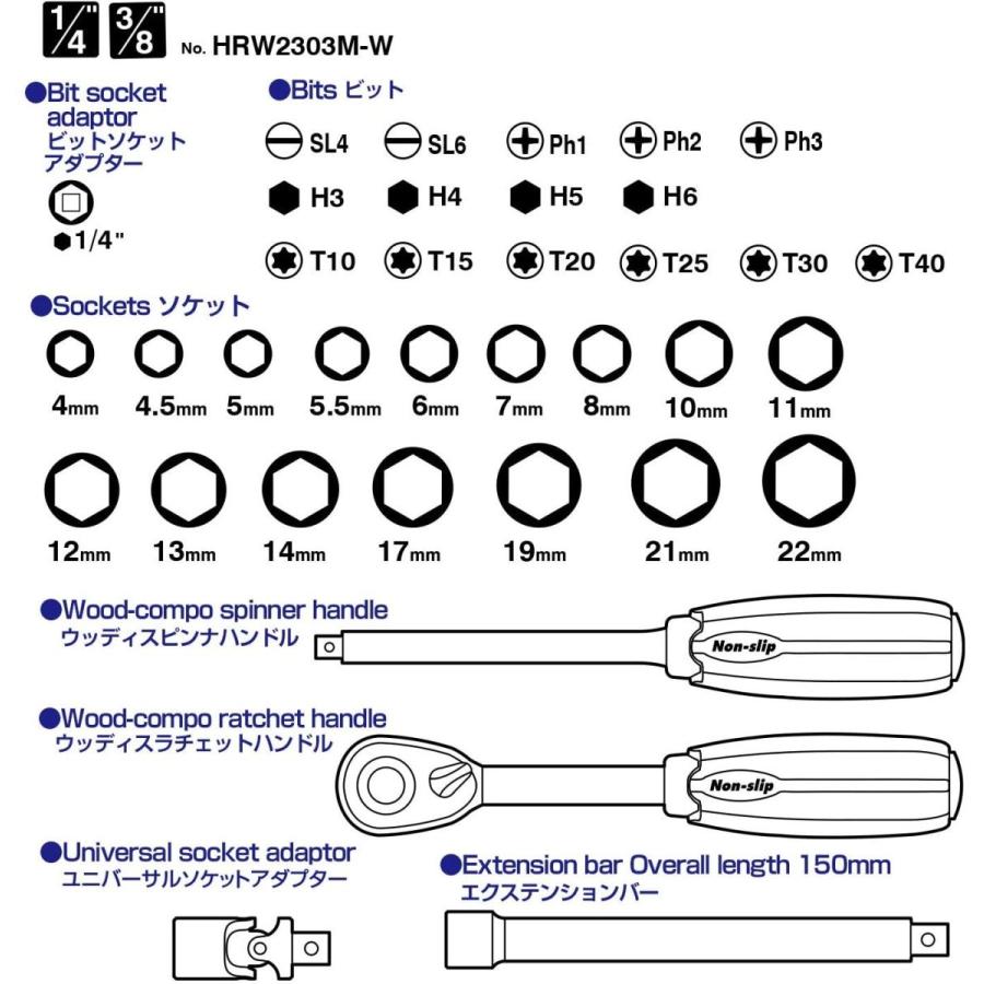 Vessel ベッセル ソケットレンチセット No Hrw2303m W 規格 6 35 9 5mm 36点 1セット 妙美ヤフー店 通販 Yahoo ショッピング
