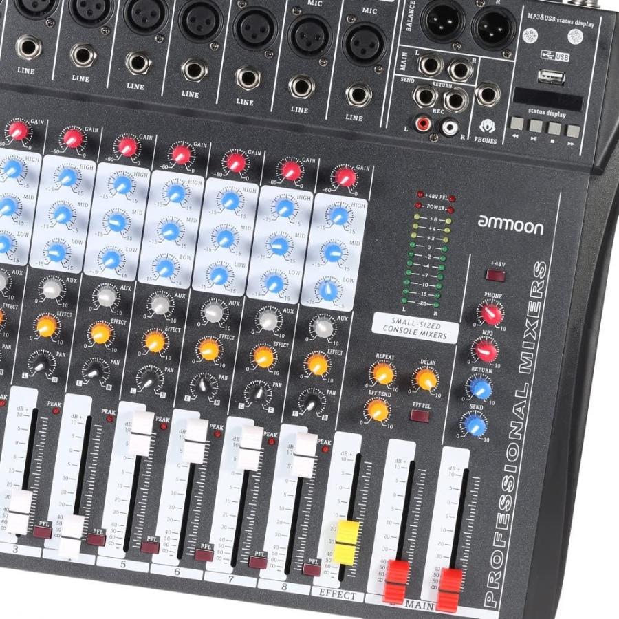 高速配送 Ammoon ミキサー 8チャンネル ミキシング コンソー デジタル マイク ライン オーディオ ミキシング コンソール レコーディング 録 開店祝い Zoetalentsolutions Com
