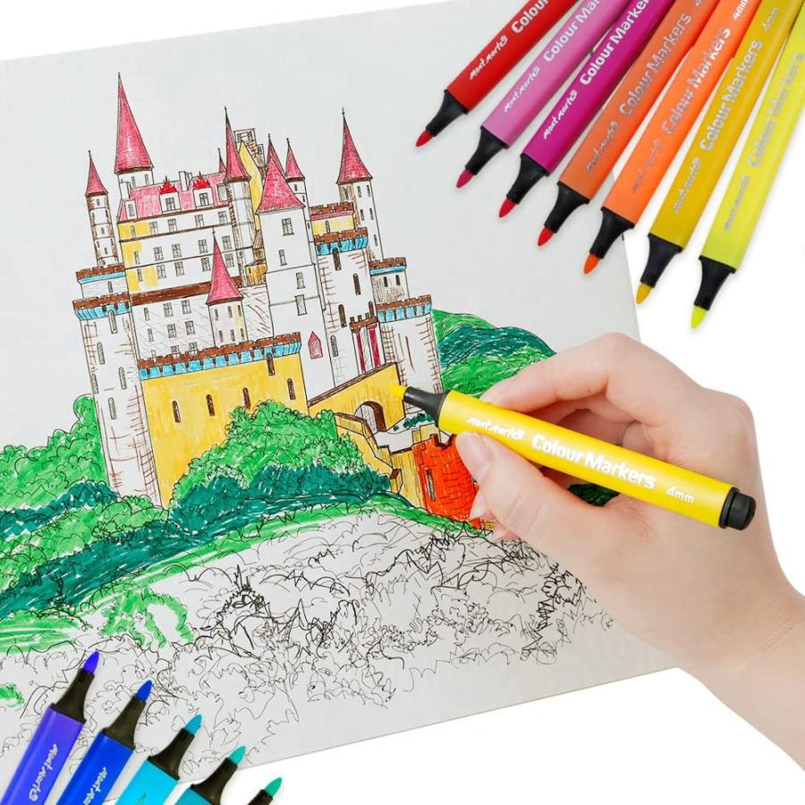 人気ブランド新作豊富 Mont Marte マーカーペン 24色 セット 水性ペン カラーペン サインペン 塗り絵 学習事務用 オフィス用 4mm Cisama Sc Gov Br