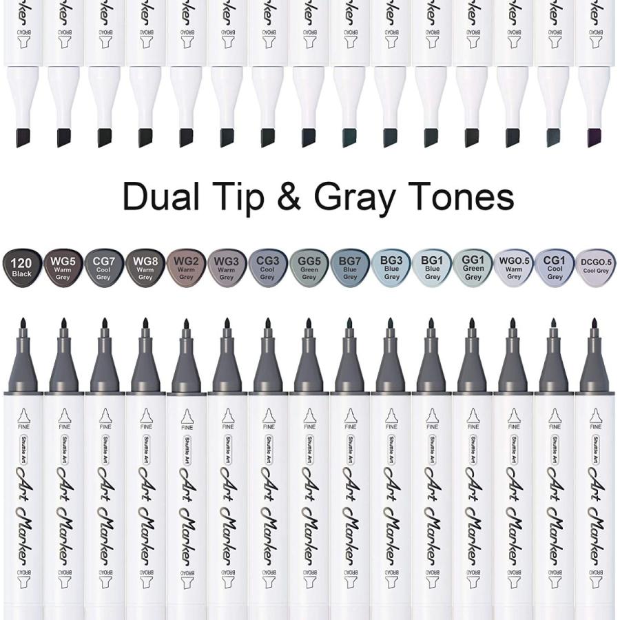 Shuttle Art イラストマーカーペン 油性ペン グレーカラー 15本セット アートマーカー 防水速乾 コミック スケッチ 子供用 妙美ヤフー店 通販 Yahoo ショッピング