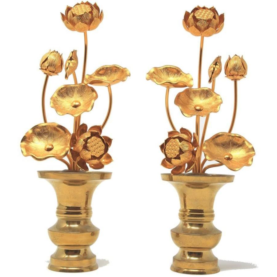 経典 松山神仏具店 常花セット 花瓶付 5号 7本立 一対 ２個セット 仏花 花アルミ製 花瓶真鍮製 花立 Iceenergy Nl