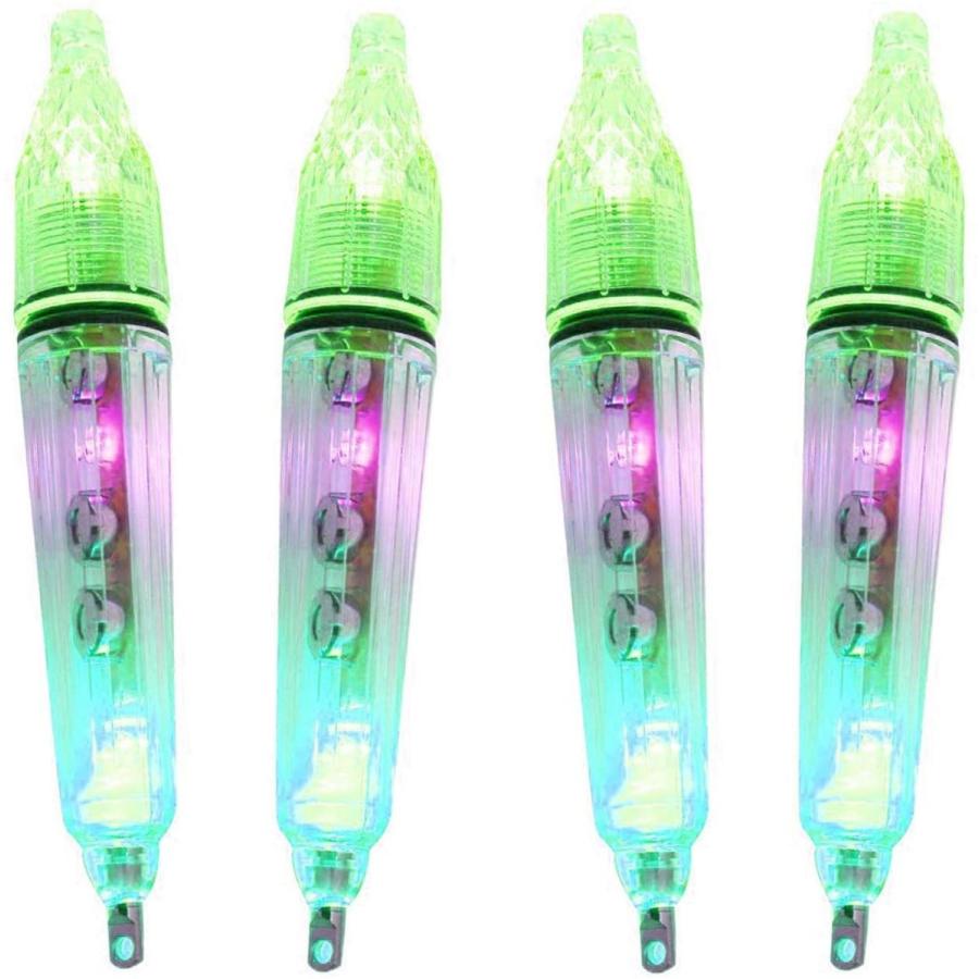 シャンディニー イカ釣り 集魚灯 Led ライト 高輝度 集魚ライト 17cm 淡水 海水 レインボー 4個セット 夜釣り セール 水中