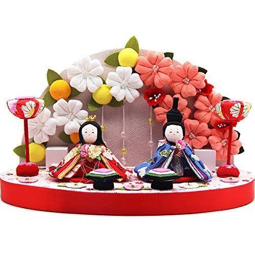 再再販 雛人形 ひな人形 お雛様 親王飾り2人飾り 桃の節句 初節句 ちりめん おひなさまコンパクト かわいい ぷりてぃ舞桜 花舞台 最安値に挑戦 Azerbaijanfoundation Az