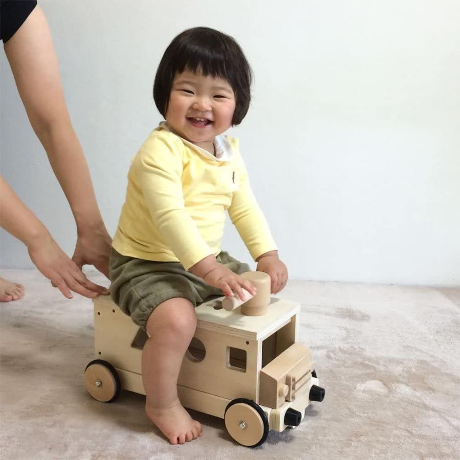 ランキング総合1位 遊び方いろいろ 木製 ぶろっくバス 乗用 玩具 カタカタ 押し車 パズル Materialworldblog Com