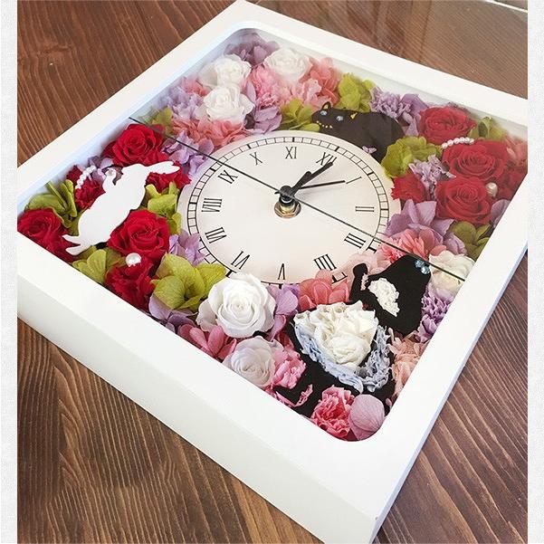 不思議の国のアリスの花時計 プリザーブドフラワー 壁掛け アリス 結婚祝い 開店祝い お誕生日 母の日 クリスマス 母の日ギフト Alice In Wonderland Alice プリザーブドフラワー動物のお花屋 通販 Yahoo ショッピング