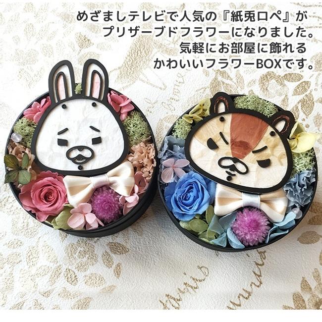 プリザーブドフラワー 紙兎ロペ キャラクターフラワーラウンドbox オーダーメイド ギフト 父の日 アキラ先輩 ロペ 誕生日 退職祝い めざましテレビ 母の日 Kamiusagi Roundbox プリザーブドフラワー動物のお花屋 通販 Yahoo ショッピング