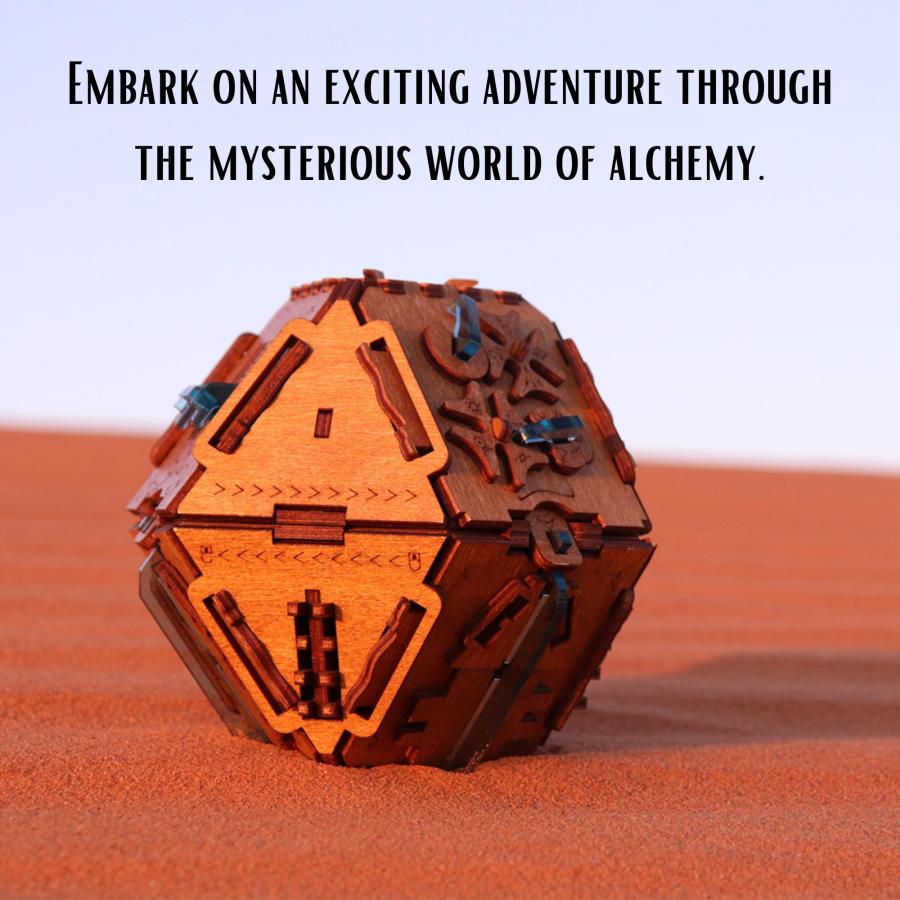 Puzzle Potato - 哲学者の石 - 脱出部屋ゲーム - 木製パズルボックス - 3D頭の体操パズル - 宝箱 (フラメルと賢者の石) |  | 04