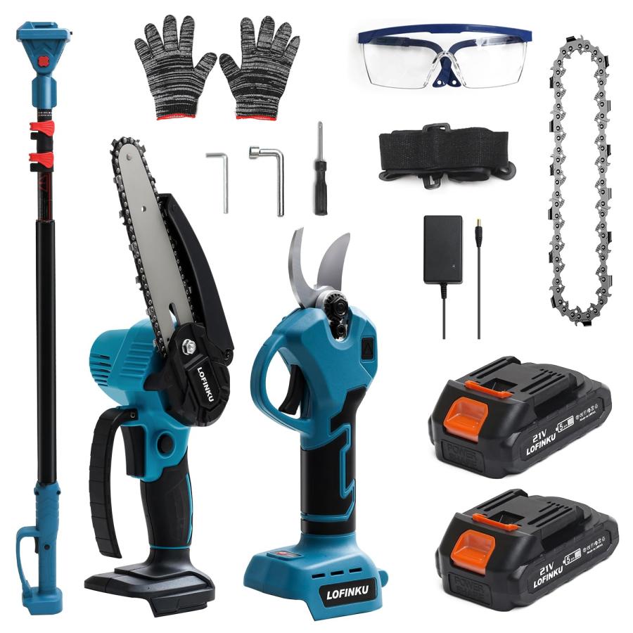 高枝切り電動チェーンソー 充電式 高枝 チェーンソー 高枝切りバサミ たかえだ 電動 3段階調節可能 伸縮式延長ポール付き 充電式 チェーンソー 電動 | 