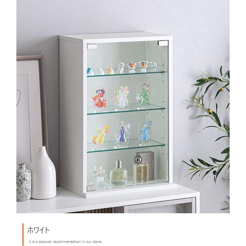 ガラスコレクションケース　大　ホワイト Amazon.co.jp: 生活グッズラボ ショーケース ガラスケース 2段両扉