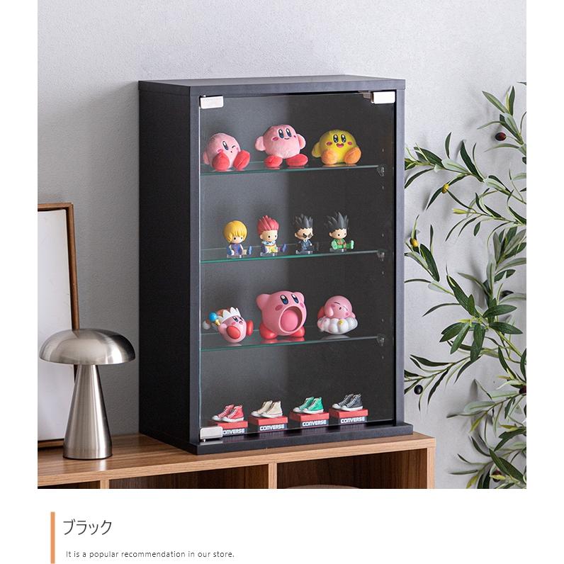 コレクションケース 卓上 幅40cm 大理石調 ガラス ディスプレイ収納