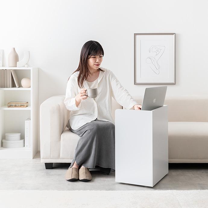 収納ワゴン 作業台 おしゃれ リビング収納 キャスター付き テーブル 省