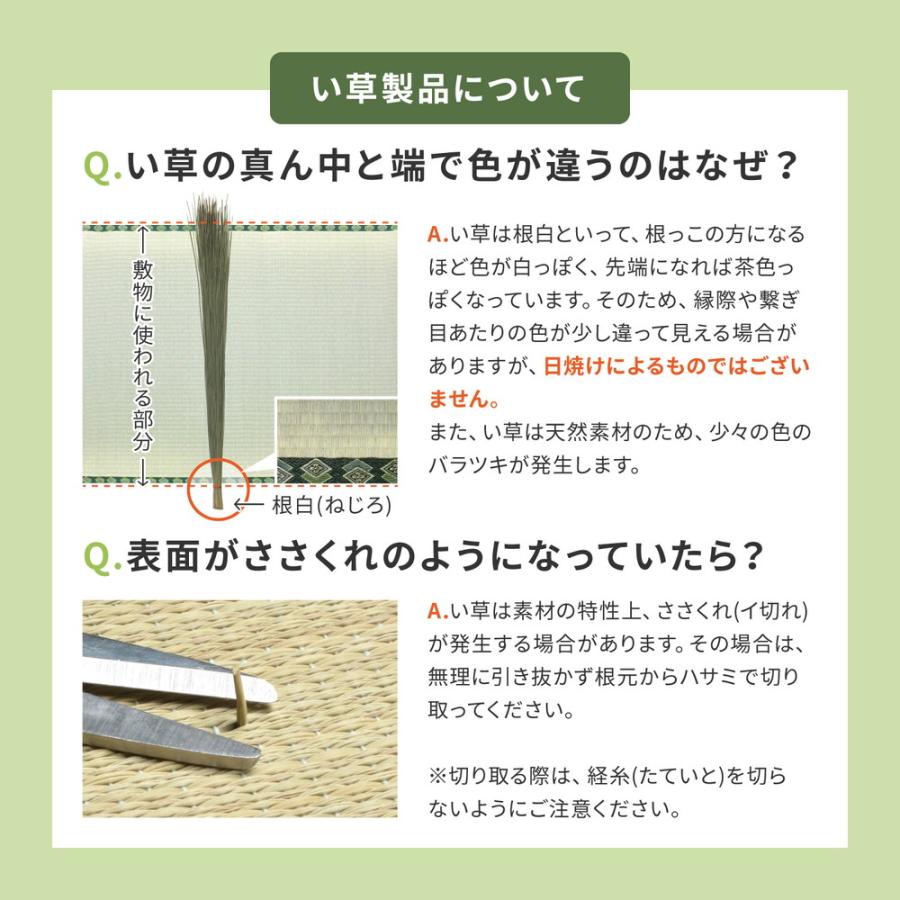 い草 い草ラグ 夏用 カーペット おしゃれ 正方形 364×364 36間8帖 汚れにくい 抗カビ 消臭 和室 リビング 滑り止め お手入れ簡単 夏_14