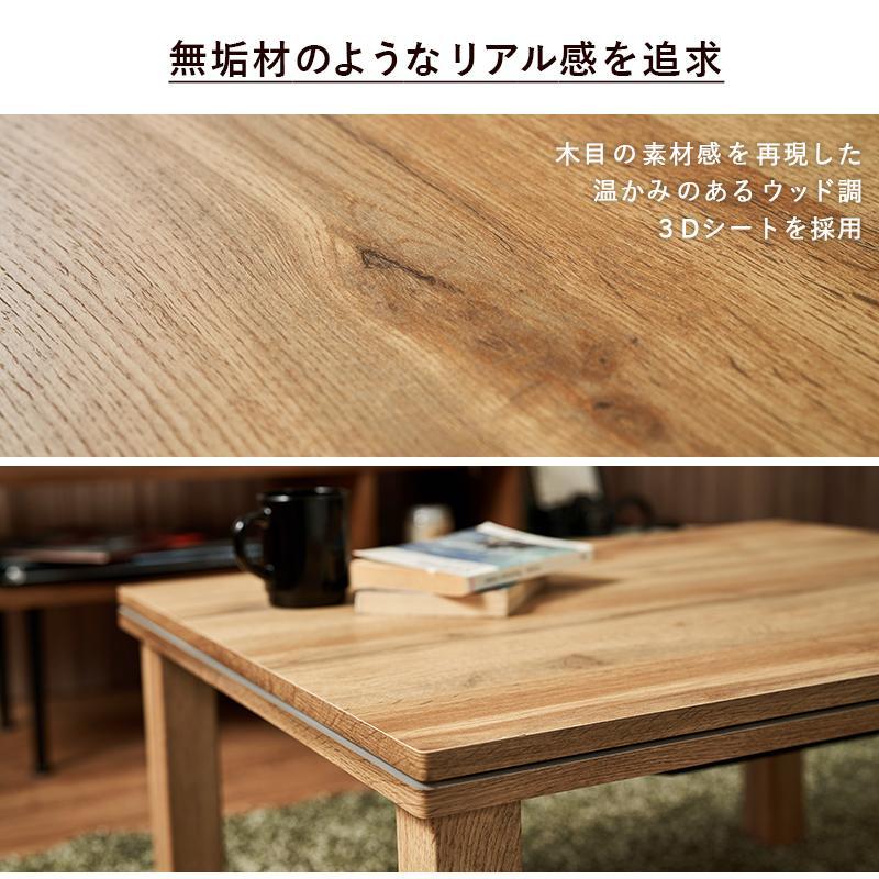 こたつ 長方形 こたつテーブル おしゃれ 北欧風 1人暮らし 1人用こたつ リアル木目調 ナチュラルこたつ 75×60cm | ブランド登録なし | 04