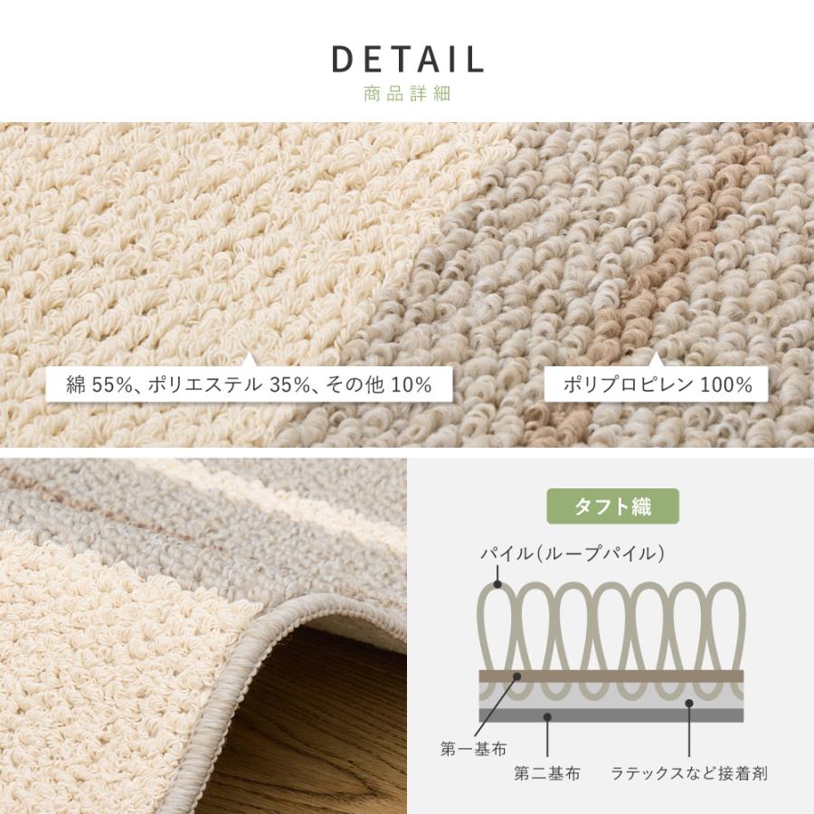 ラグ ラグマット 正方形 約2畳 185×185cm カーペット 絨毯 おしゃれ 日本製 リビング 子供部屋 シンプル ホットカーペット 床暖房 防ダニ 抗菌 ふんわり_6