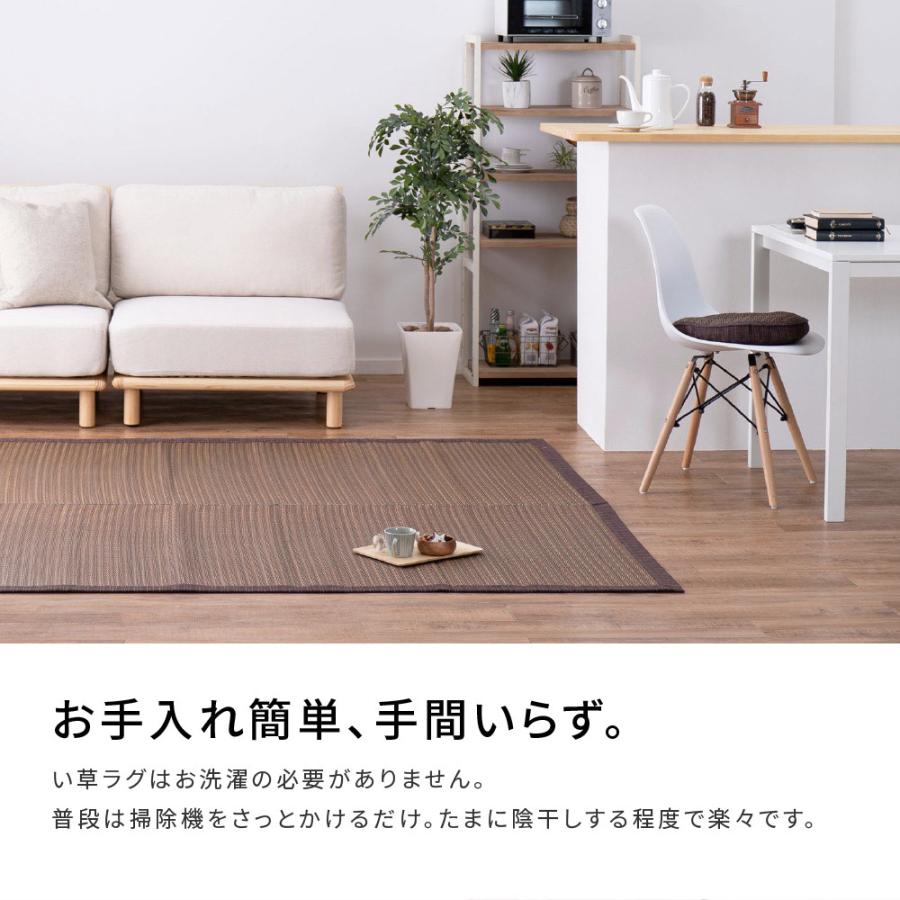 ラグ ラグマット 夏用 い草 約3畳 長方形 おしゃれ 抗カビ 消臭 シンプル 涼しい 和モダン リビング 和室 寝室 快適 191×240cm_4