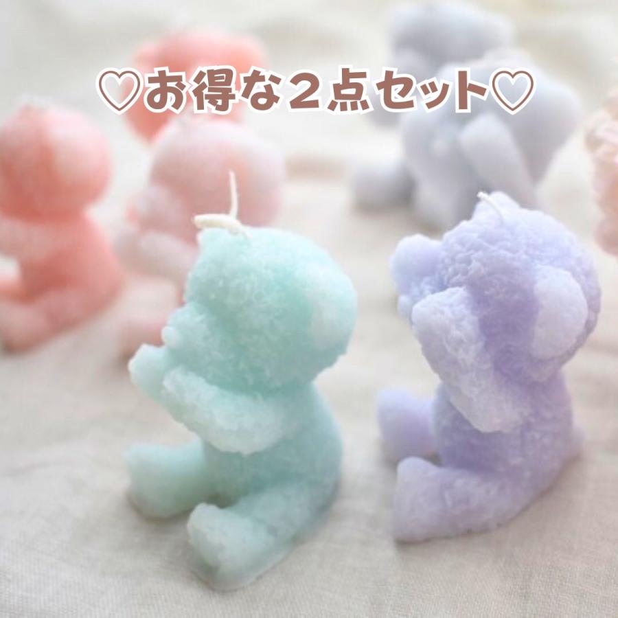 シリコンモールド くま 動物 立体 2個セット アロマストーン 石膏