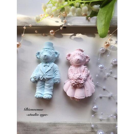 置き型◼️アロマストーン◼️ドレスくまちゃん・ペアーsetアロマ