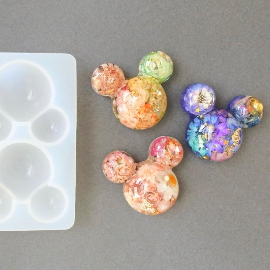 レジン シリコンモールド マウス型 アクセサリー キーホルダー